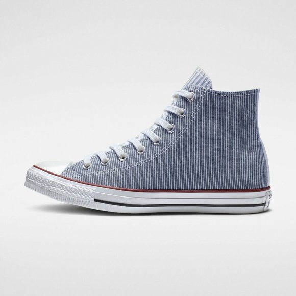 ✨NEW✨ Converse All Stars Mix-Match Blue Stripes High Top Sneakers - Picture 5 of 10